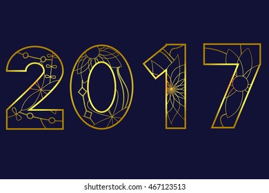 Vector 2017 year golden