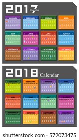 Vector 2017,2018 calendar