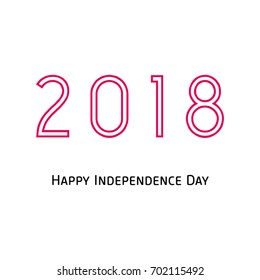 Vector 2018 Happy New Year design with red neon light creative text on white background.