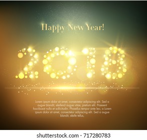 Vector 2018 Happy New Year background with snowflake and sample text. EPS10.