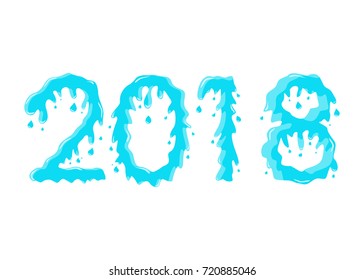 Vector 2018 Happy New Year design on white background.