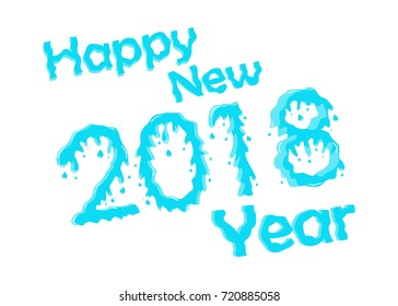 Vector 2018 Happy New Year design with text on white background.