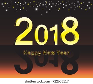 Vector 2018 Happy New Year background Illustration.