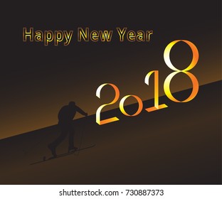 Vector 2018 Happy New Year background Illustration.