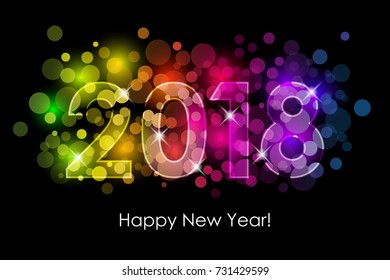 Vector - 2018 Happy New Year colorful background