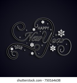 Vector 2018 Happy New Year. Holiday Vector Illustration. Happy New Year 2018 Background.