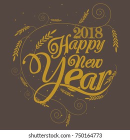 Vector 2018 Happy New Year. Holiday Vector Illustration. Happy New Year 2018 Background.