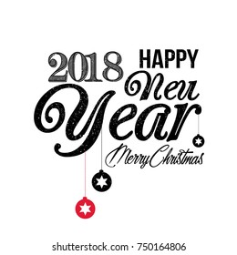 Vector 2018 Happy New Year. Holiday Vector Illustration. Happy New Year 2018 Background.