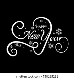 Vector 2018 Happy New Year. Holiday Vector Illustration. Happy New Year 2018 Background.