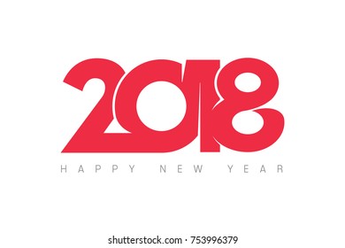 Vector 2018 Happy New Year greeting card design.