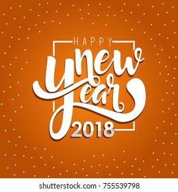 Vector 2018 Happy New Year background ,typographic emblems set. Vector logo, text design.