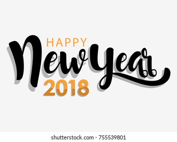 Vector 2018 Happy New Year background ,typographic emblems set. Vector logo, text design.