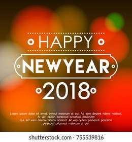Vector 2018 Happy New Year background ,typographic emblems set. Vector logo, text design.
