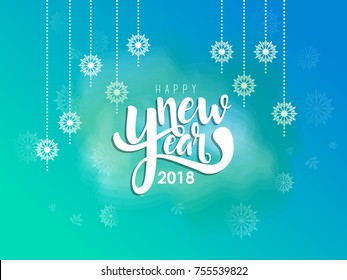 Vector 2018 Happy New Year background ,typographic emblems set. Vector logo, text design.