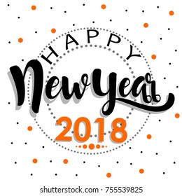 Vector 2018 Happy New Year background ,typographic emblems set. Vector logo, text design.