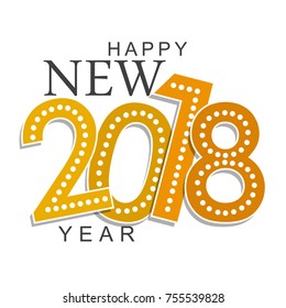 Vector 2018 Happy New Year background ,typographic emblems set. Vector logo, text design.