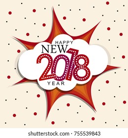 Vector 2018 Happy New Year background ,typographic emblems set. Vector logo, text design.