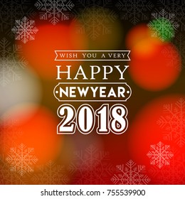 Vector 2018 Happy New Year background ,typographic emblems set. Vector logo, text design.