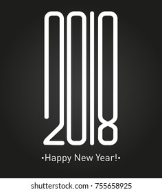 Vector 2018 Happy New Year Black background. Festive premium design template for holiday greeting card, invitation, calendar poster, banner