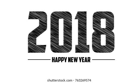 Vector 2018 Happy New Year design with text
