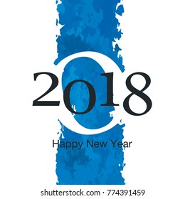 Vector 2018 Happy New Year blue white abstract art background