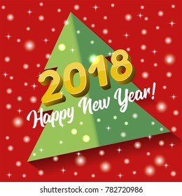 Vector 2018 Happy New Year greeting card or poster template flyer or invitation design.