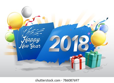 Vector 2018 Happy New Year background  template