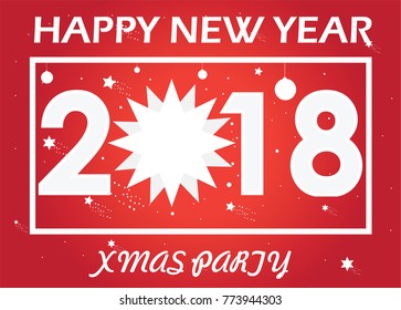 vector 2018 happy new years background shilouette christmas