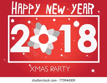 vector 2018 happy new years background shilouette christmas