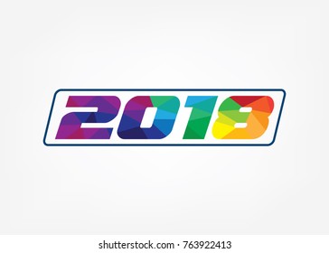 Vector 2018 New Year. Festive premium design template for holiday greeting card, invitation, calendar poster, banner