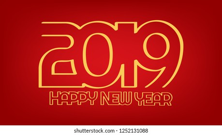 Vector 2019 Happy New Year background.