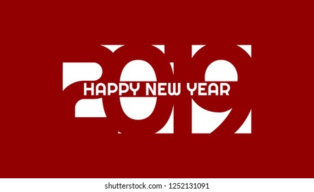 Vector 2019 Happy New Year background.