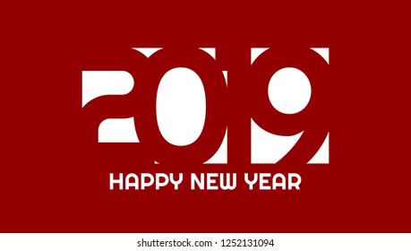 Vector 2019 Happy New Year background.