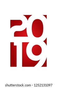 Vector 2019 Happy New Year background.