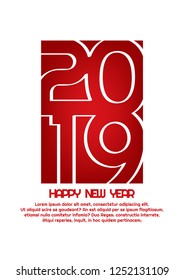Vector 2019 Happy New Year background.