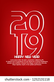 Vector 2019 Happy New Year background.