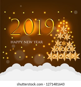 Vector 2019 Happy New Year background and Christmas elements