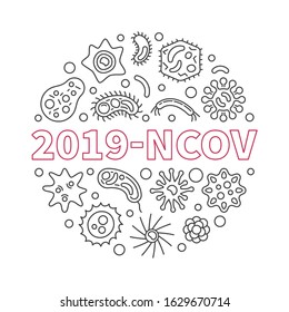 Vector 2019-ncov concept minimal circular illustration in linear style