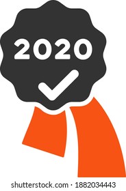 Vector 2020 aprueba la ilustración del premio. Ilustración aislada sobre un fondo blanco.