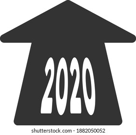 Vector 2020 forward arrow illustration. An isolated illustration on a white background.