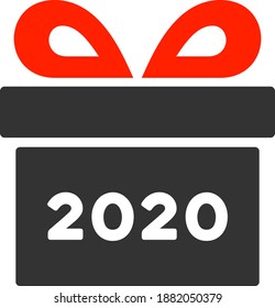 Vector 2020 gift illustration. An isolated illustration on a white background.