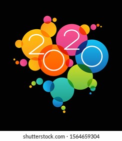 Vector 2020 Happy New Year background.  The file is saved in the version AI10 EPS. This image contains transparency.