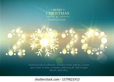 Vector 2020 Happy New Year background with sample text.