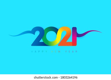 Vector 2020 Happy New Year design with text on white background.