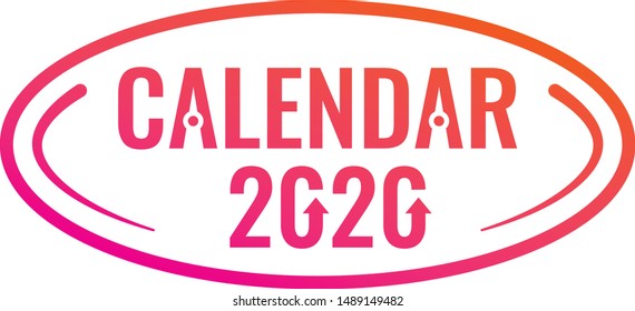 vector 2020 logo. ellipse in calendar 2020 logo