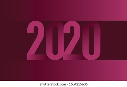 Vector | 2020 Magenta Greeting card | Happy New Year