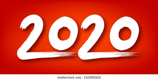 Vector 2020 new year of rat calligraphy banner 
