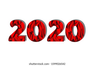 vector of 2020 with red alloy