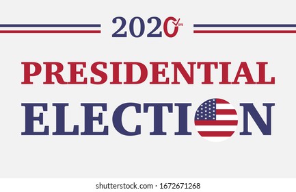 Vector Of 2020 USA Of Presidential Election Vote Banner. American Patriotic Background Election Day. Usa Debate Of President Voting. Election Voting Poster. Political Election Campaign.