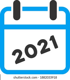 Vector 2021 calendar illustration. An isolated illustration on a white background.